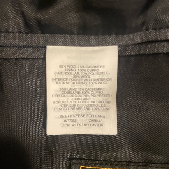 J. Crew Ludlow Wool Cashmere Topcoat Black 38S - Picture 6 of 7